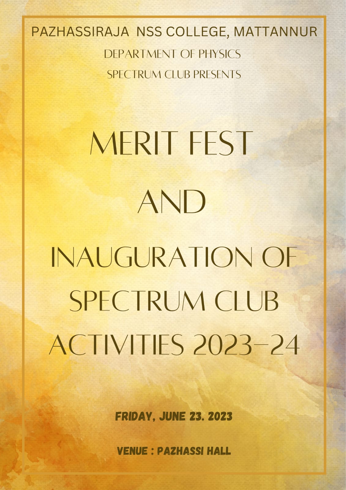 Inauguration of spectrum club& merit fest