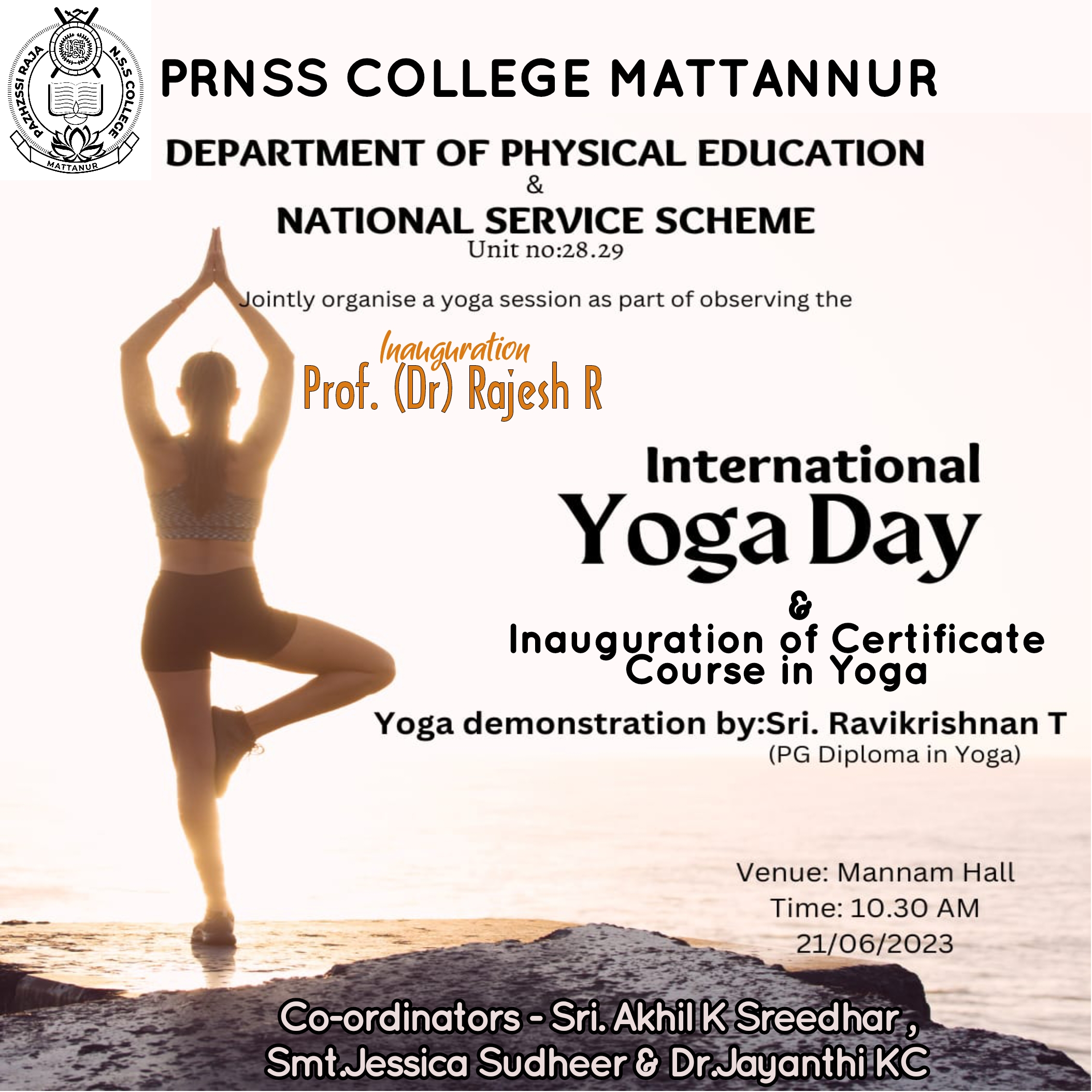 Yoga day Celebration & Inauguration of certificate course in yoga